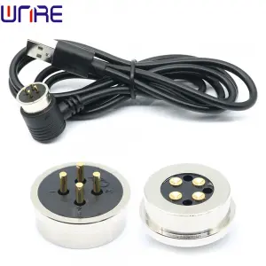 USB Male Female 4P Pogopin Magnetic Connector 24AWG Fast Charging Power Data Cable Connector