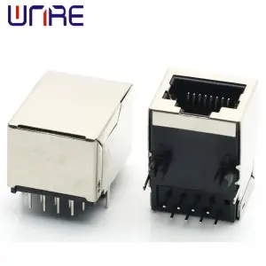 RJ45-59 Single Port Without Light Rear Pin Network Socket Connector Interface Crystal Head Female