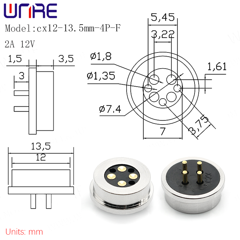 Magnetic Connector 4Pin Circular Intelligent Charging Port 3