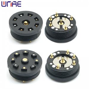 Male Female Magnetic Connector Circular Threaded A13-14mm-6P Pogopin Magnet Charging Port