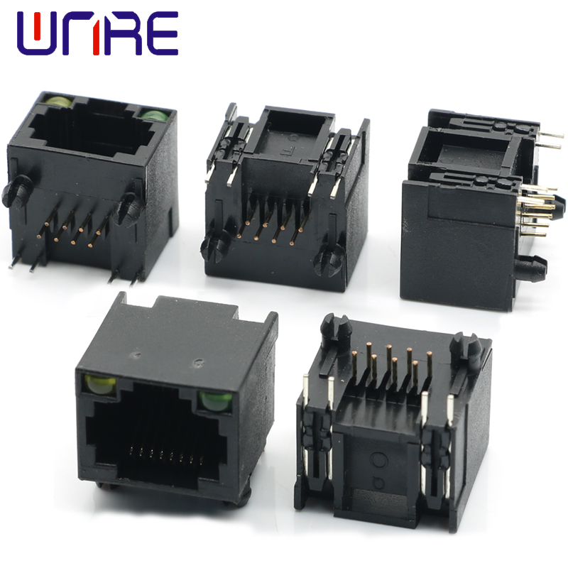5Pcs RJ45-56 With Light Full Plastic New Mold Connector Network Socket Connector Interface1