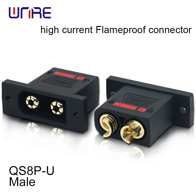 QS8P-U High current flameproof connector Male and female 130A PA66 Gold-plated brass Energy Storage