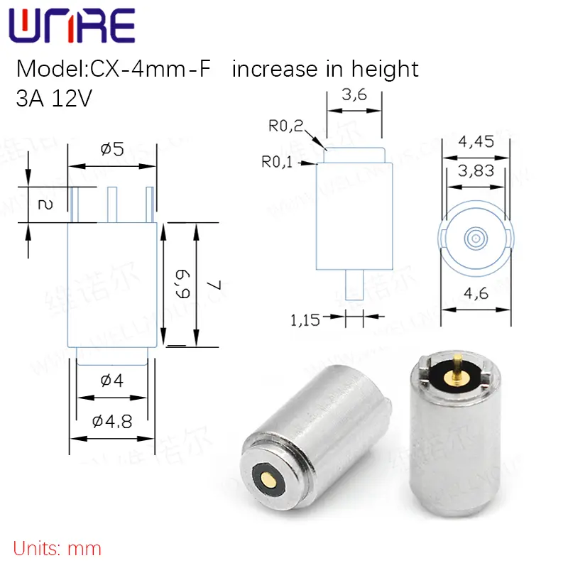 CX-4mm-F Increase In Height 4mm Magnetic Female Connector 1