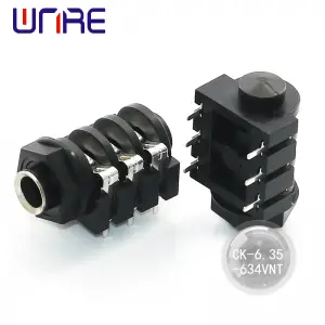 CK-6.35-634VNT Headphone Socket, Jack for Audio Device connection, Black, 6-pin