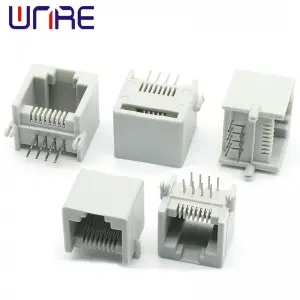 RJ45-5521-8P8C-R Pin Gray Telephone Socket Crystal Head Female Interface Network Socket Connector