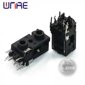 PJ-3130A Headphone Socket, Headphone Jack, Black