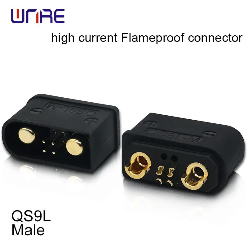 QS9L High current flameproof connector Male and female 160A PA66 Gold-plated brass RC Models