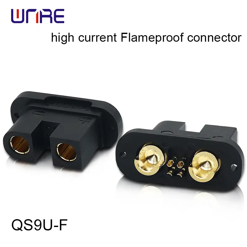 QS9U High current flameproof connector Male and female 160A PA66 Gold-plated brass E-bikes
