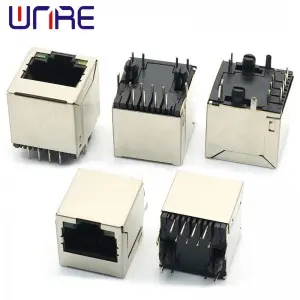 Network Socket Connector Interface RJ45-524 With Light And Shell Rear Foot 8P8C Socket