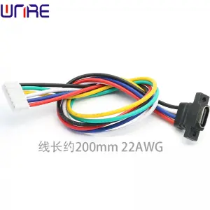 TYPE-C-00030 Front Lock Screw Waterproof Fast Charging Data Cable USB Connector Female