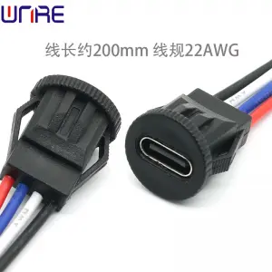 Circular Type-c-00180 Fast Charging Data Cable Connector 4P USB Power Connector Female Socket