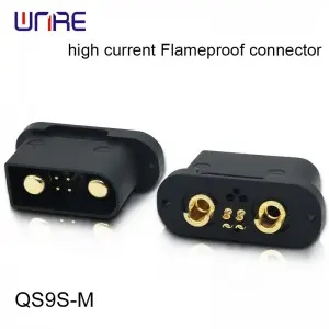 QS9S High current flameproof connector Male and female 160A PA66 Gold-plated brass Lithium Batteries