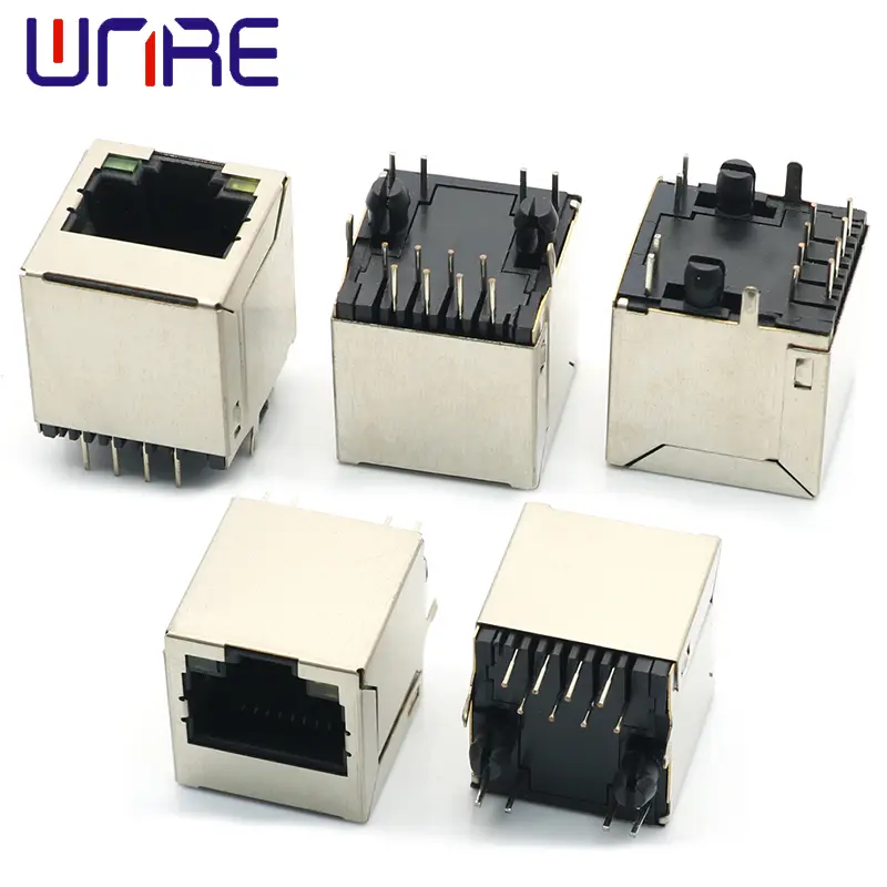 Network Socket Connector Interface RJ45-524 With Light And Shell Rear Foot 8P8C Socket1