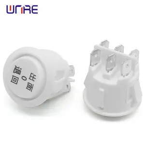 20mm Diameter Round Rocker Switches White 6 Pin 6A 250VAC / 10A 125VAC