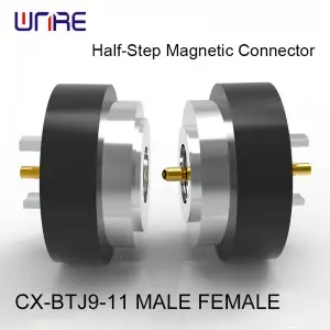 CX-BTJ4-20mm Pogopin Half-Step Magnetic Connector Customizable Male Female Charging Socket For Security Systems Robot Tool Changer
