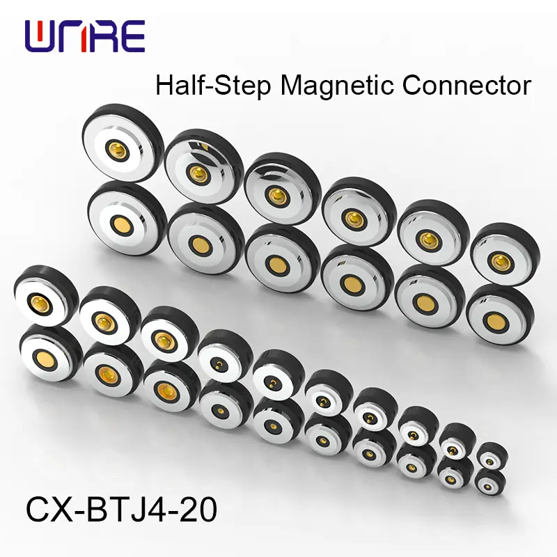 CX-BTJ4-20mm Pogopin Half-Step Magnetic Connector Customizable Male Female Charging Socket For Security Systems Robot Tool Changer