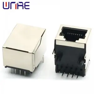 Network Socket Connector Interface RJ45-59 Single Port With Shell Front Foot Socket 10P8C