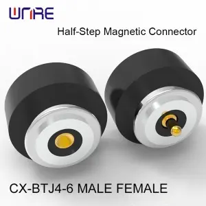 CX-BTJ4-20mm Pogopin Half-Step Magnetic Connector Customizable Male Female Charging Socket For Security Systems Robot Tool Changer