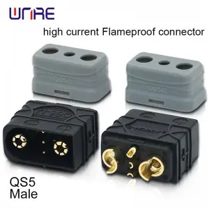 QS5 High current flameproof connector Male and female 60A PA66 Gold-plated brass