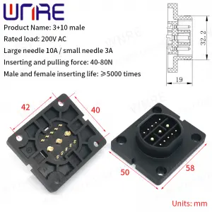 3+10 Energy Storage Connector 200V AC Charging Male Female Electric Vehicle Plug Connector