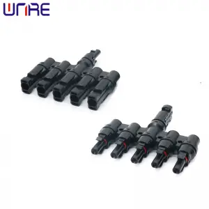 Photovoltaic Connector T-shaped Six Way Solar Module Male And Female Docking Plug DC Plug