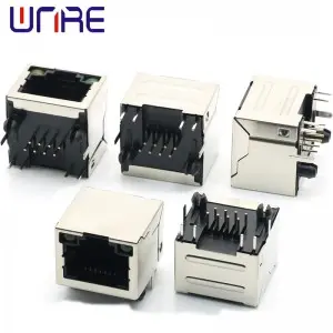 RJ45-56 With Light And Shell New Module Connector 8P8C Crystal Network Socket Connector Interface