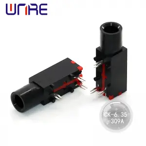 CK-6.35-309A Headphone Socket, Audio port, Black and Red, 3 pin