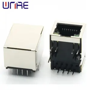 RJ45-59 Single Port With Light Rear Pin Network Socket Connector Interface Crystal Head Female