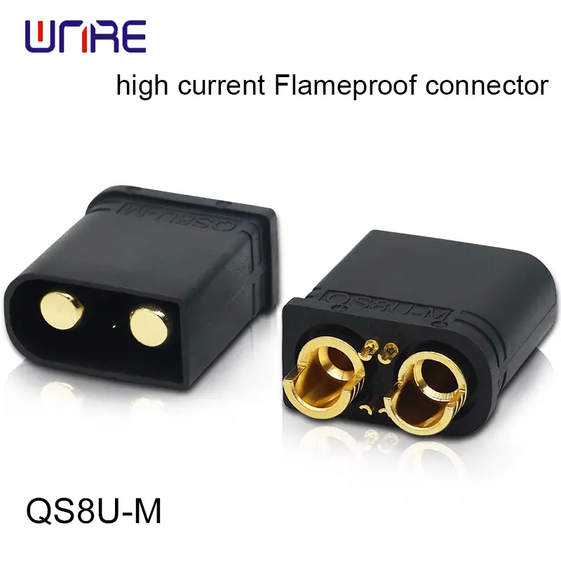 QS8U High current flameproof connector Male and female 130A PA66 Gold-plated brass Drones