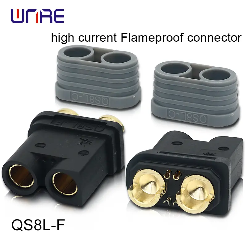 1.QS8L High current flameproof connector Male and female 130A PA66 Gold-plated brass E-bikes RC Models