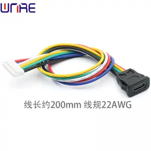 Snap Flat 6P Fast Charging With Wires Type-c-00280 USB Connector Female Power Port Socket Connector