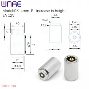 CX-4mm-F Increase In Height 4mm Magnetic Female Connector Magnetic Charging Pogopin Connector
