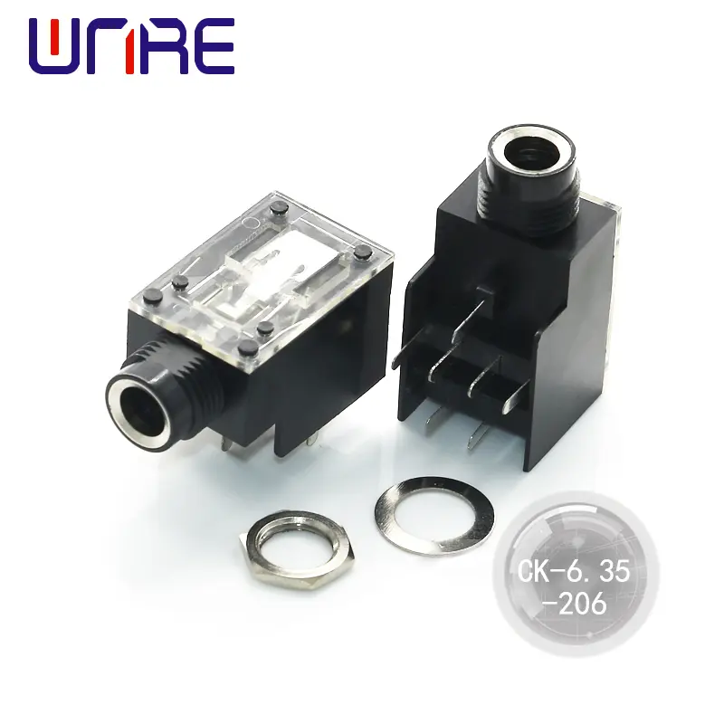 CK-6.35-206 Headphone Socket, Audio connection device, black thread