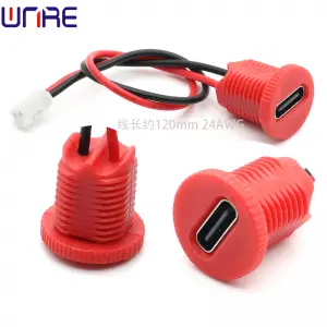 Thread With Wires 2P Circular Type-c-00120 Fast Charging Data Cable Port Socket USB Power Connector
