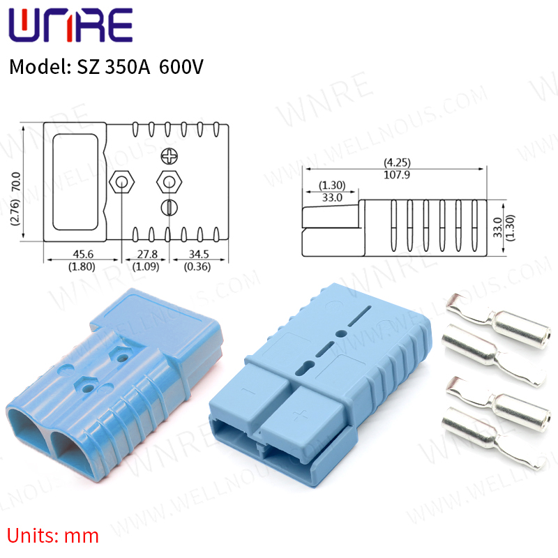 Wiring Terminal Plug SZ350A(2-0awg-70mm²) Charging Socket Battery Interface Energy Storage Connector3