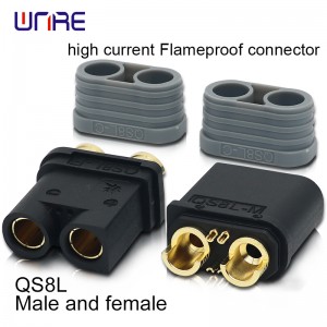 QS8L High current flameproof connector Male and female 130A PA66 Gold-plated brass E-bikes RC Models