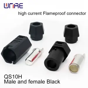 QS10H High current flameproof connector Male and female Black/Red 180A Silver-plated brass Chargers Lithium Batteries