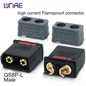 QS8P-L High current flameproof connector Male and female 130A PA66 Gold-plated brass