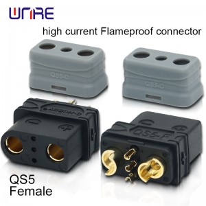 QS5 High current flameproof connector Male and female 60A PA66 Gold-plated brass