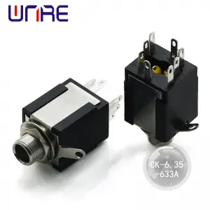 CK-6.35-633A Headphone Socket, 8-pin, Audio Device, Black，thread