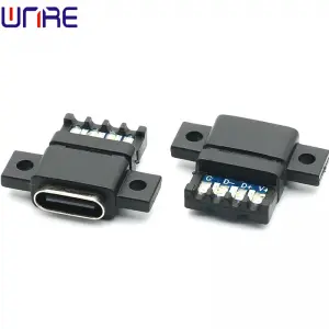 TYPE-C-00040 Power Connector With Upper And Lower Locking Screws Buckle USB Interface Socket