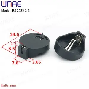 BS 2032-2-1 BS Battery Holder Black Button Cell Case Box Coin Cell Battery Storage Socket 5Pcs