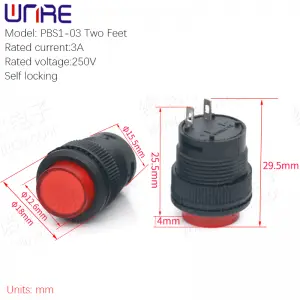 DS Button R16-503 Circular PBS1-03 2-pin Small Self-locking/unlocked Button Switch