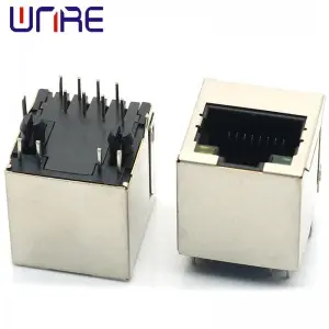 Network Socket Connector Interface RJ45-524 With Light And Shell Rear Foot 8P8C Socket