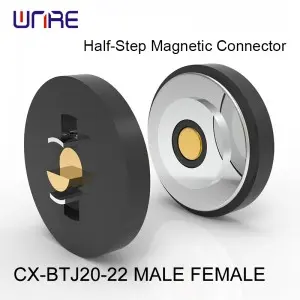CX-BTJ4-20mm Pogopin Half-Step Magnetic Connector Customizable Male Female Charging Socket For Security Systems Robot Tool Changer