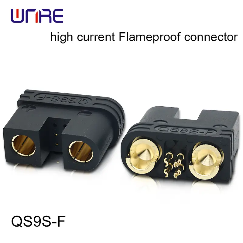 QS9S High current flameproof connector Male and female 160A PA66 Gold-plated brass Lithium Batteries