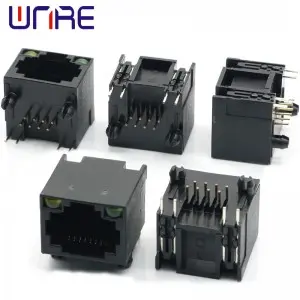 5Pcs RJ45-56 With Light Full Plastic New Mold Connector Network Socket Connector Interface