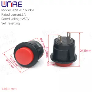 PBS1-07 Buckle Self Resetting Jog Switch Waterproof Button Switch Small Button