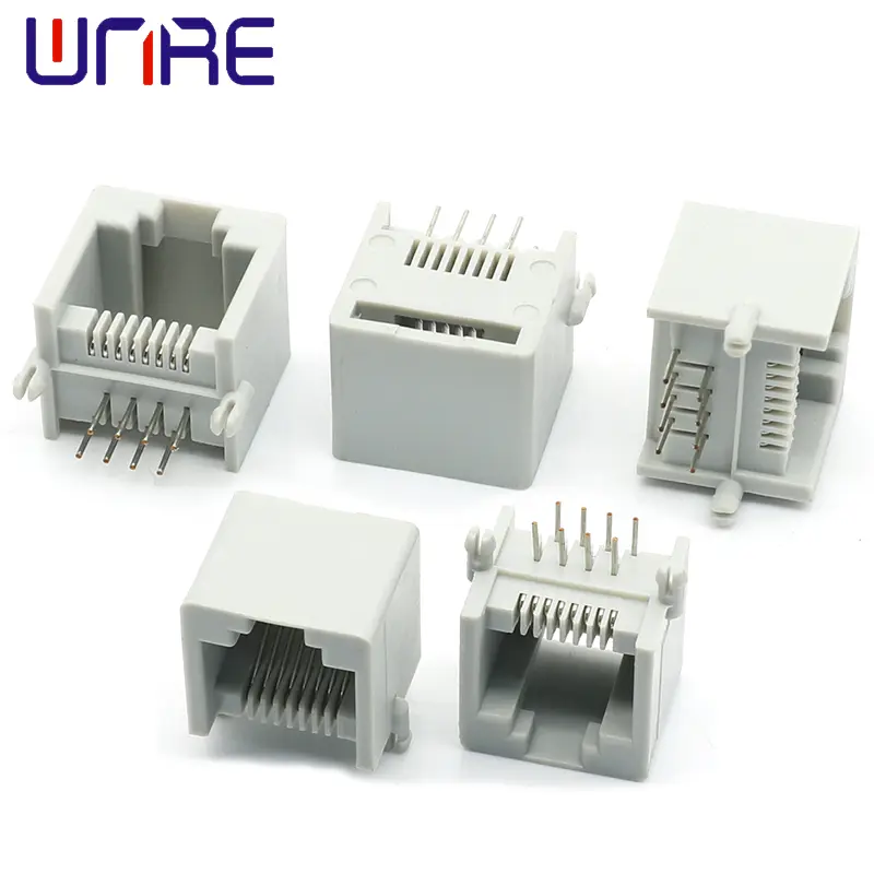 RJ45-5521-8P8C-R Pin Gray Telephone Socket Crystal Head Female Interface Network Socket Connector1