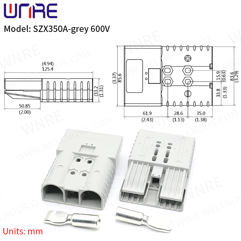 SZX350A Gray Connector Battery Wiring Terminal Charging Socket Port Interface Anderson Connector3